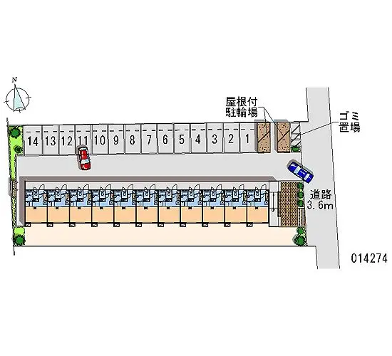 ★手数料０円★立川市若葉町　月極駐車場（LP）